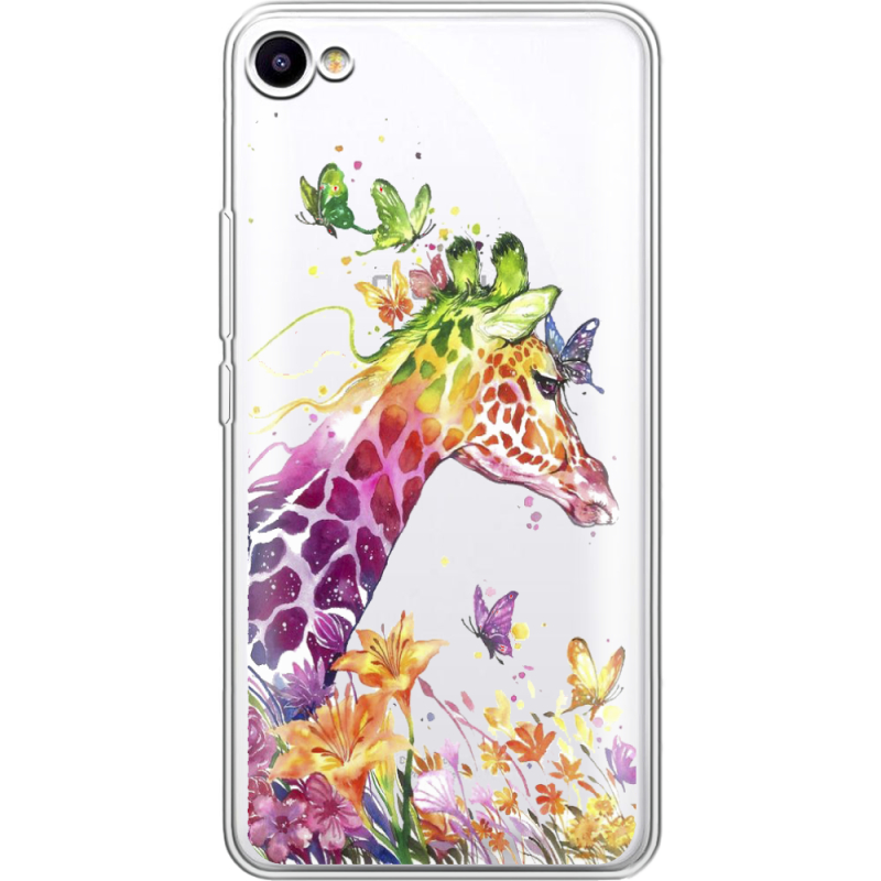 Прозрачный чехол Uprint Meizu U10 Colorful Giraffe