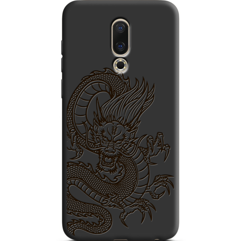 Черный чехол Uprint Meizu 16X Chinese Dragon
