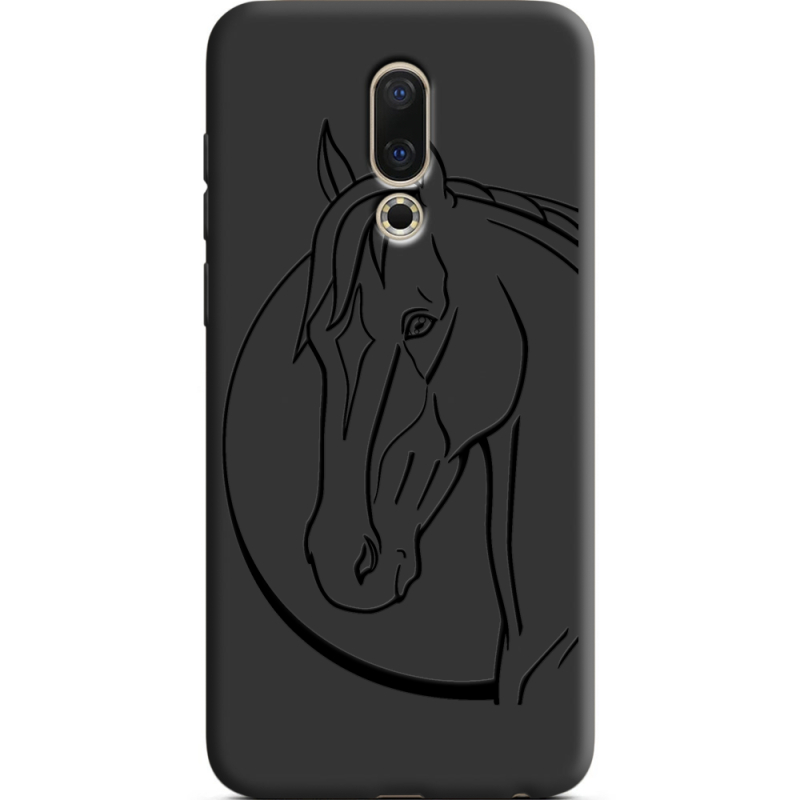 Черный чехол Uprint Meizu 16X Horse