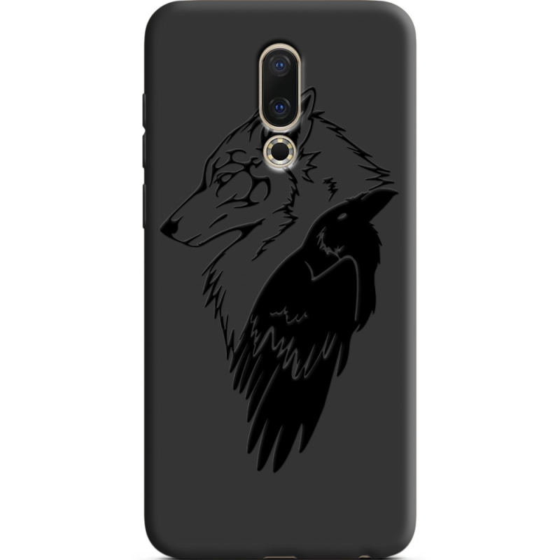 Черный чехол Uprint Meizu 16X Wolf and Raven