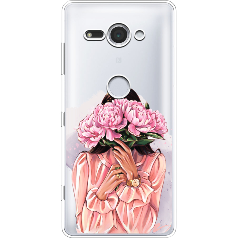 Прозрачный чехол Uprint Sony Xperia XZ2 Compact H8324 Девушка с Пионами