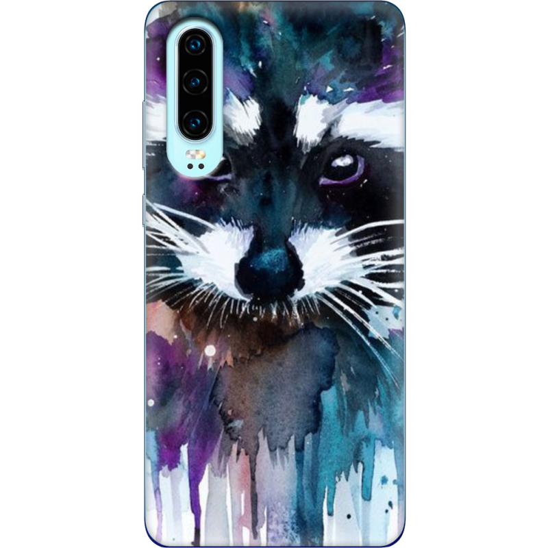 Чехол Uprint Huawei P30 Акварельный енот