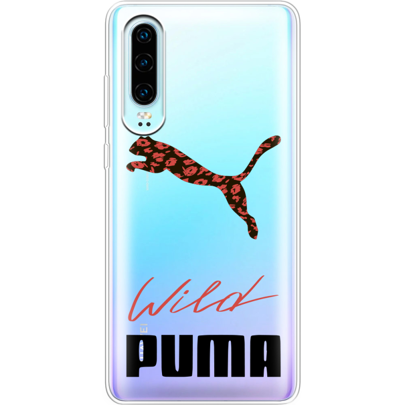 Прозрачный чехол Uprint Huawei P30 Wild Cat