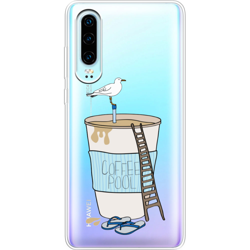 Прозрачный чехол Uprint Huawei P30 Segull in Cofee Pool