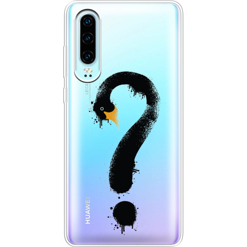 Прозрачный чехол Uprint Huawei P30 Swan question
