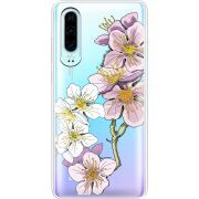 Прозрачный чехол Uprint Huawei P30 Cherry Blossom