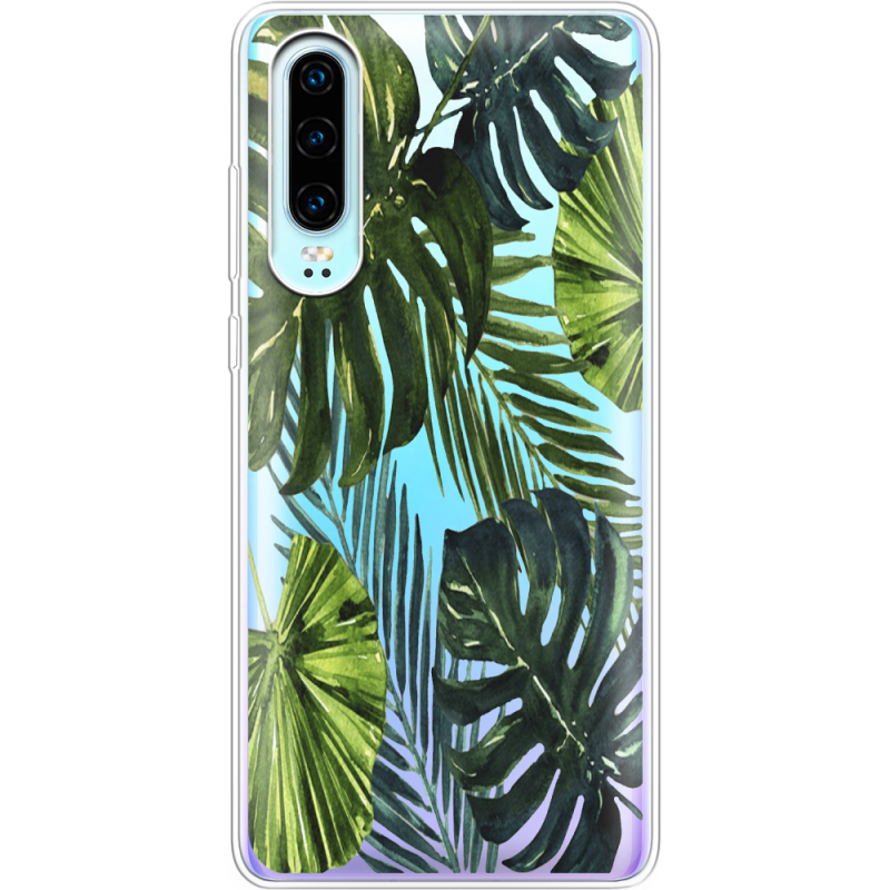 Прозрачный чехол Uprint Huawei P30 Palm Tree