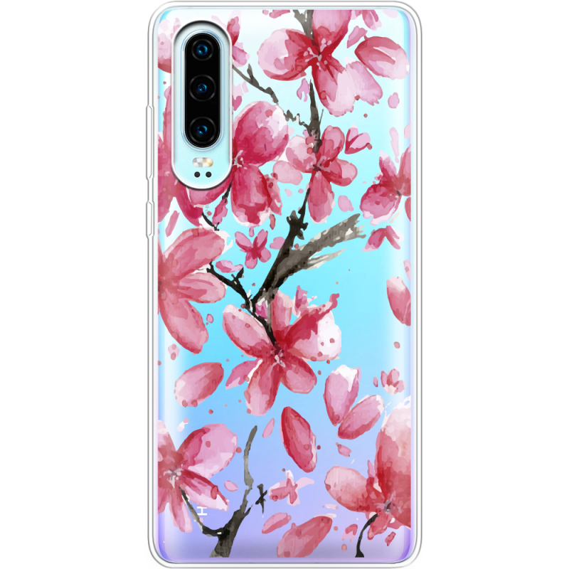 Прозрачный чехол Uprint Huawei P30 Pink Magnolia