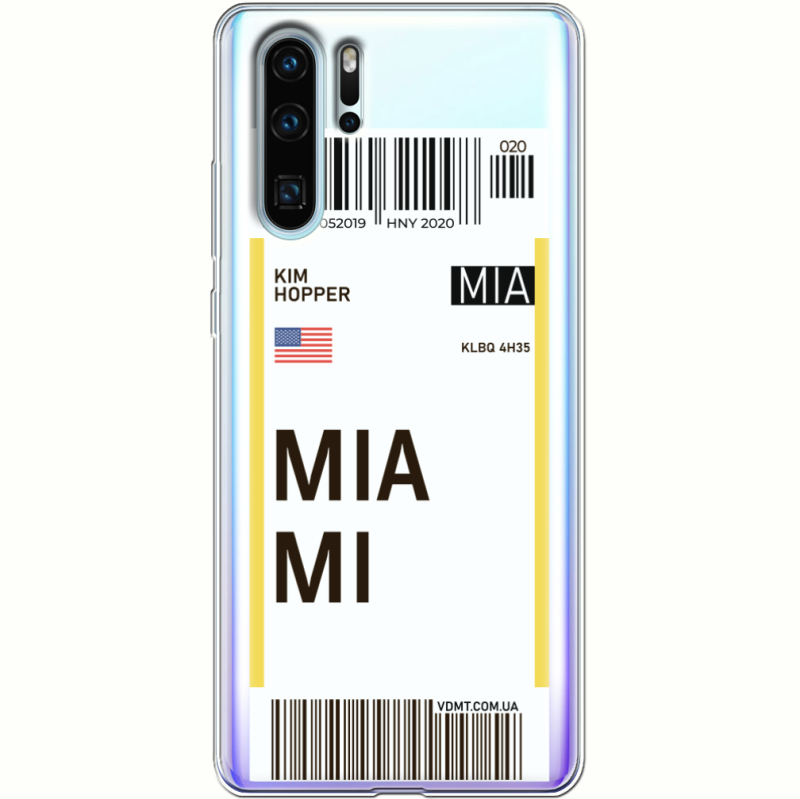 Прозрачный чехол Uprint Huawei P30 Pro Ticket Miami