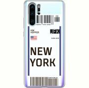 Прозрачный чехол Uprint Huawei P30 Pro Ticket New York