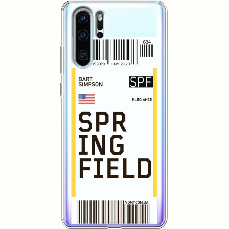 Прозрачный чехол Uprint Huawei P30 Pro Ticket Springfield