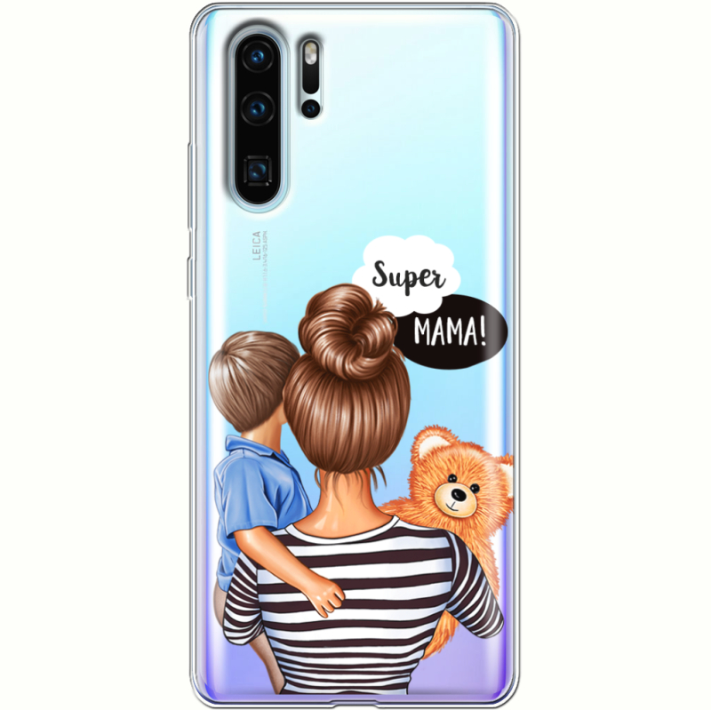 Прозрачный чехол Uprint Huawei P30 Pro Super Mama and Son