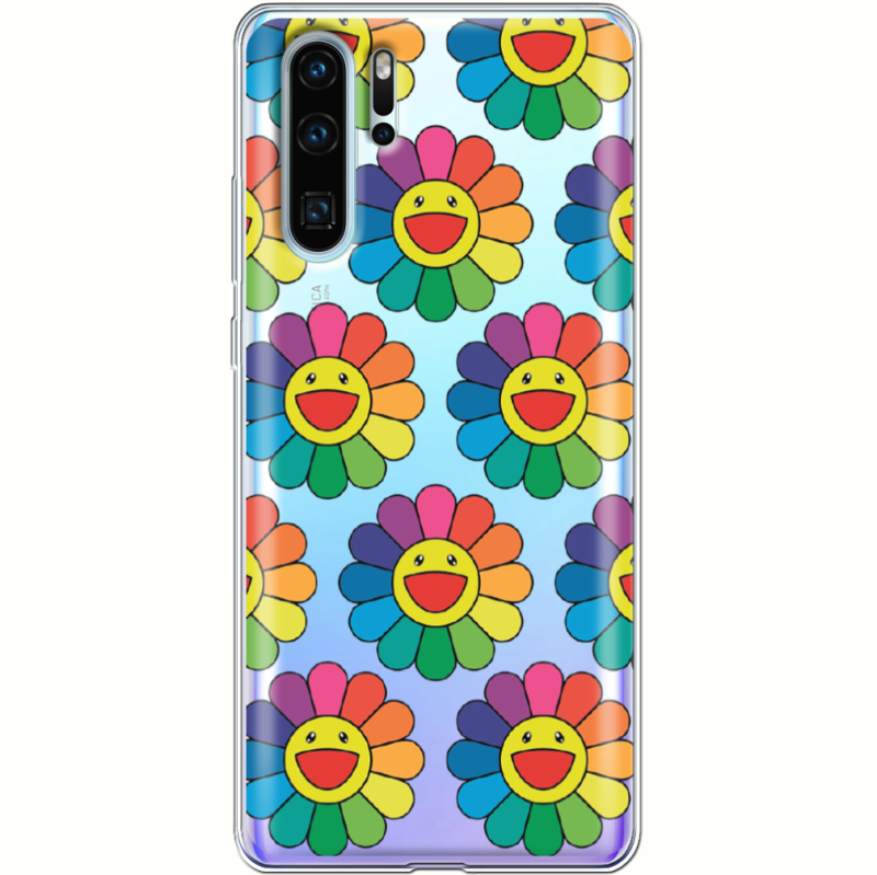 Прозрачный чехол Uprint Huawei P30 Pro Hippie Flowers