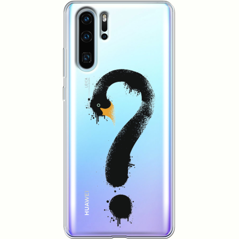 Прозрачный чехол Uprint Huawei P30 Pro Swan question