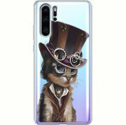 Прозрачный чехол Uprint Huawei P30 Pro Steampunk Cat