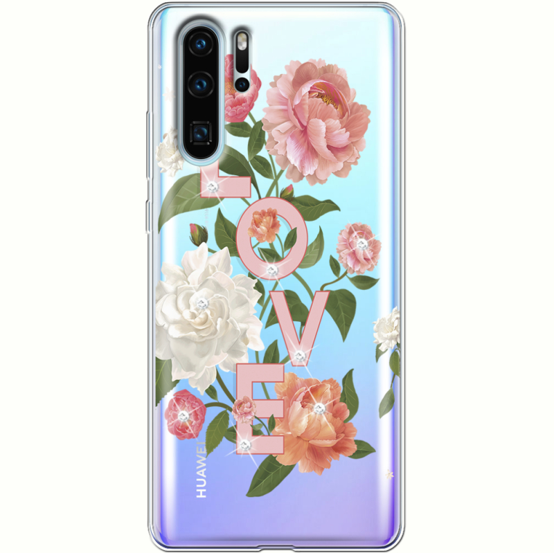 Чехол со стразами Huawei P30 Pro Love