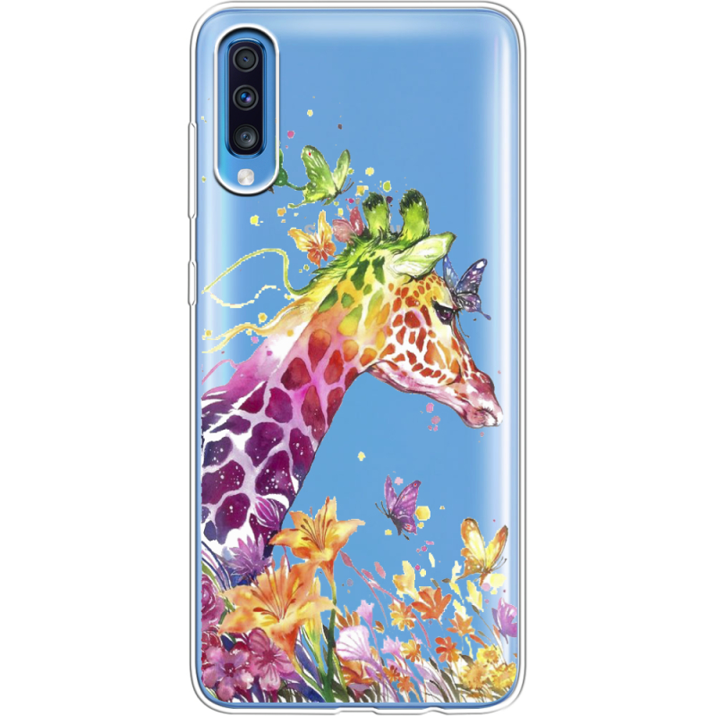 Прозрачный чехол Uprint Samsung A705 Galaxy A70 Colorful Giraffe