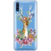 Чехол со стразами Samsung A705 Galaxy A70 Deer with flowers