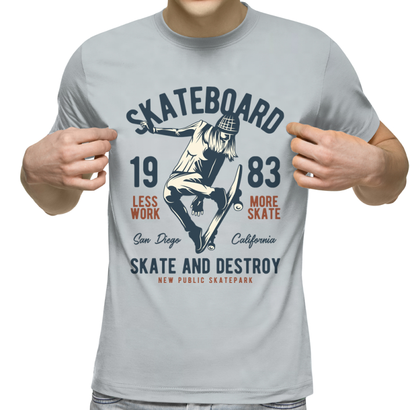 Футболка с принтом светло серая 