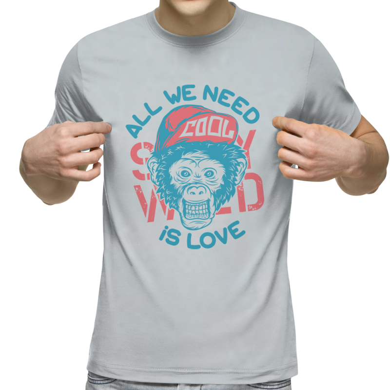 Футболка с принтом светло серая 