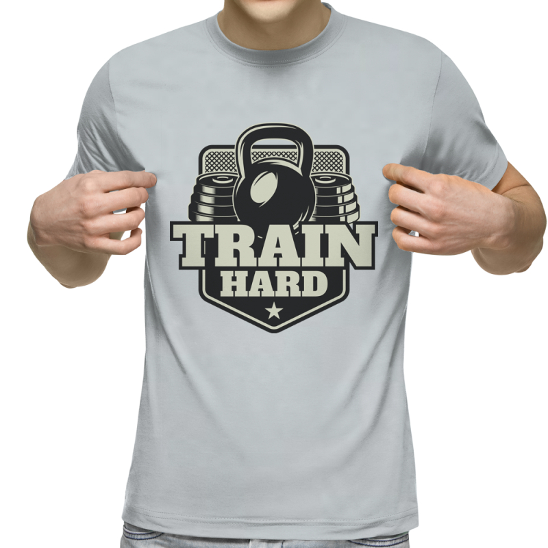 Футболка с принтом светло серая 