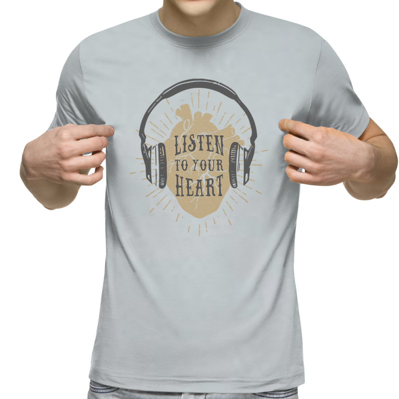 Футболка с принтом светло серая 