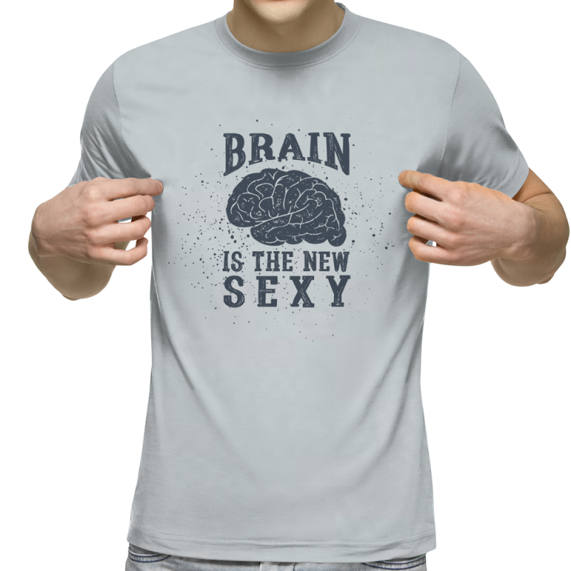 Футболка с принтом светло серая 