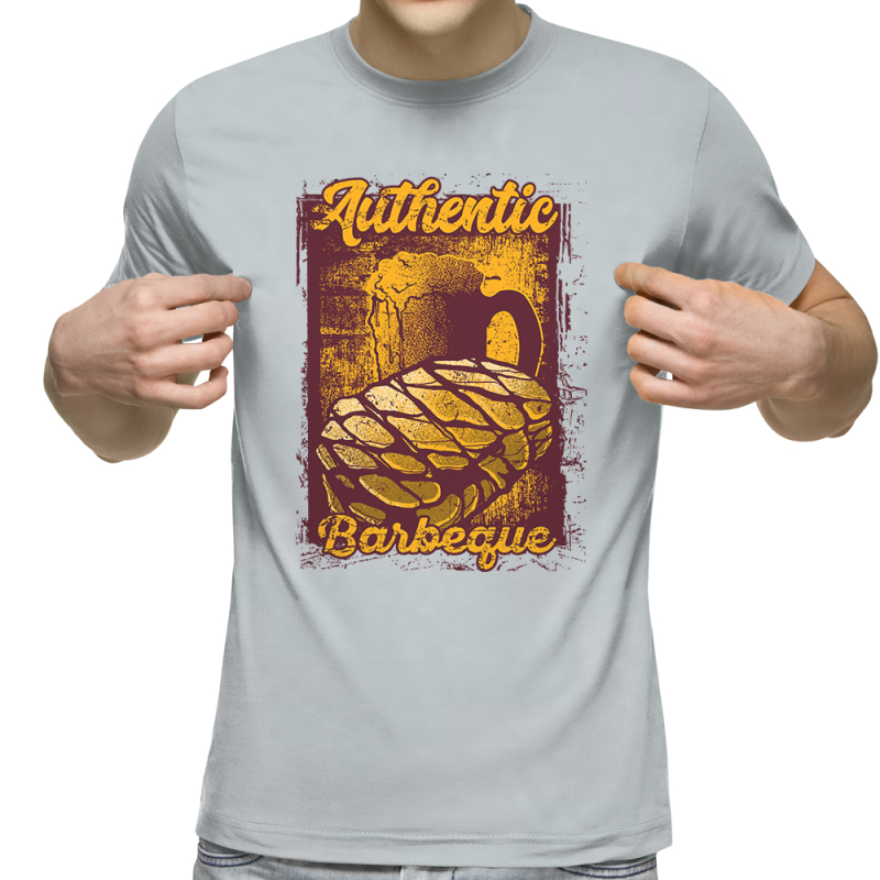 Футболка с принтом светло серая 