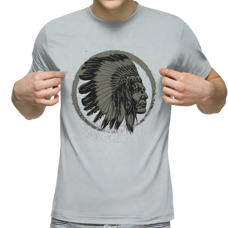 Футболка с принтом светло серая 