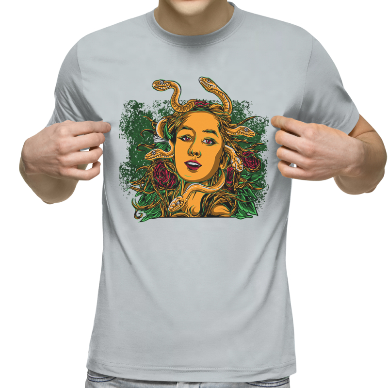 Футболка с принтом светло серая 