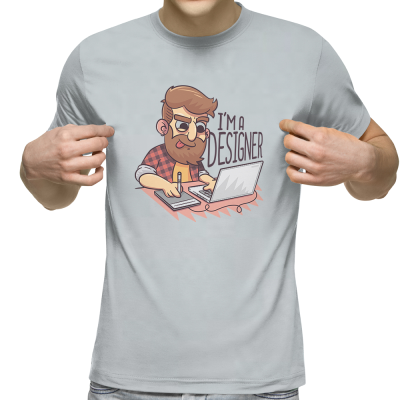 Футболка с принтом светло серая 