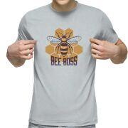 Футболка с принтом светло серая 