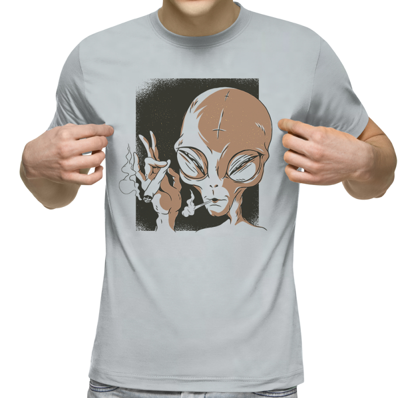 Футболка с принтом светло серая 