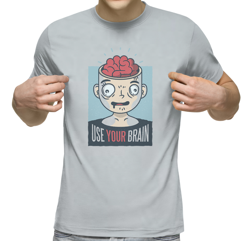 Футболка с принтом светло серая 