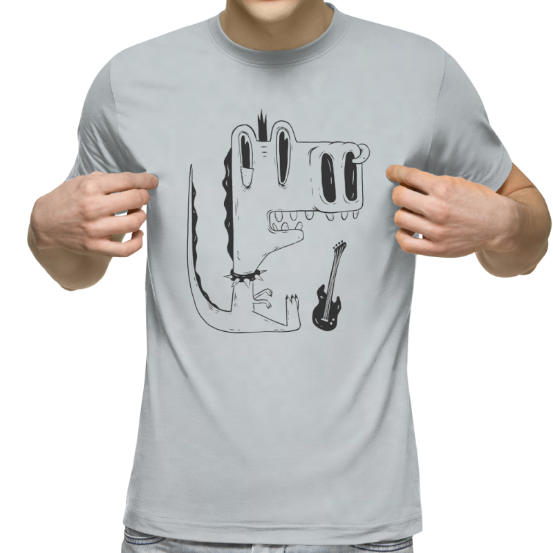 Футболка с принтом светло серая 