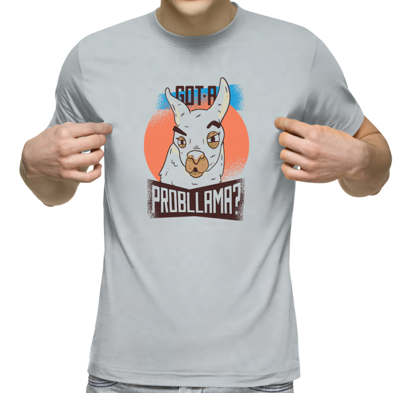 Футболка с принтом светло серая 