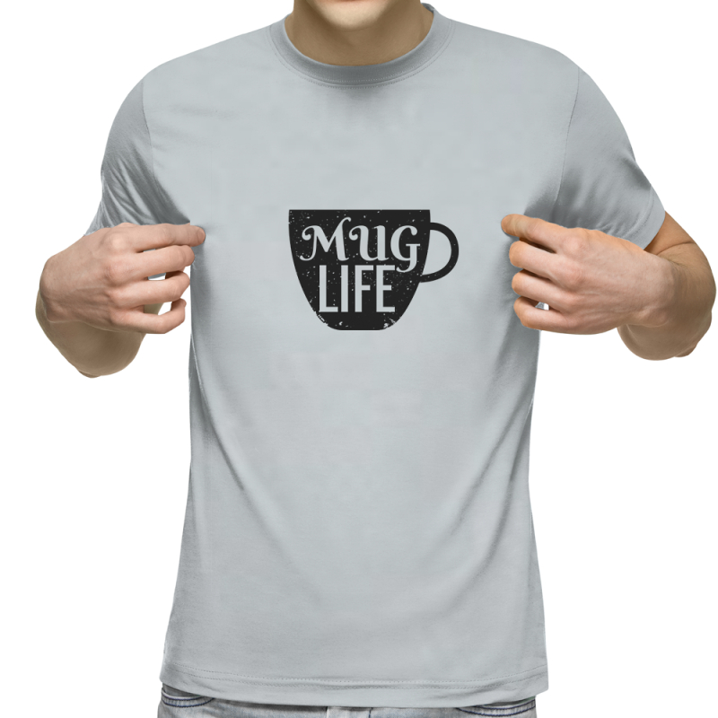 Футболка с принтом светло серая 