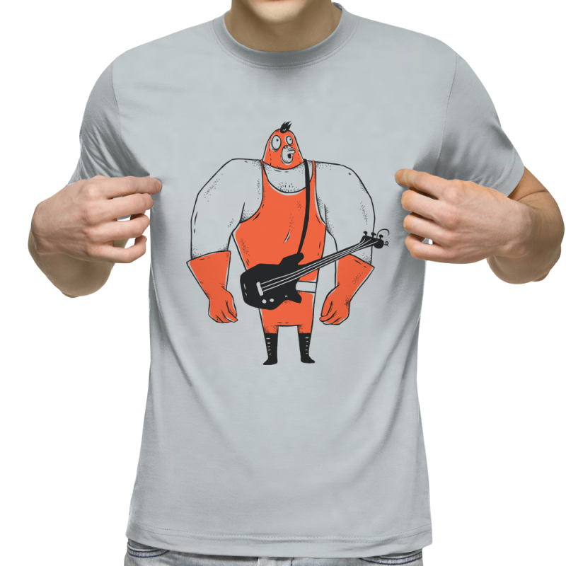 Футболка с принтом светло серая 