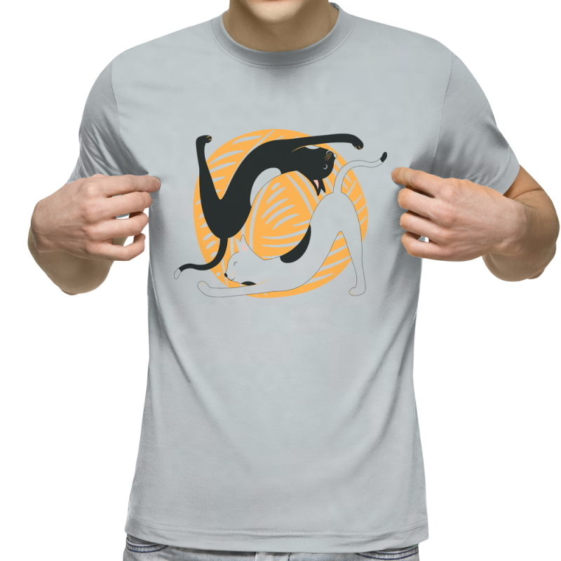 Футболка с принтом светло серая 