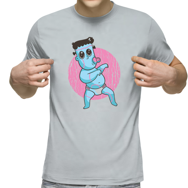 Футболка с принтом светло серая 