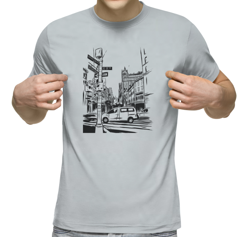 Футболка с принтом светло серая 