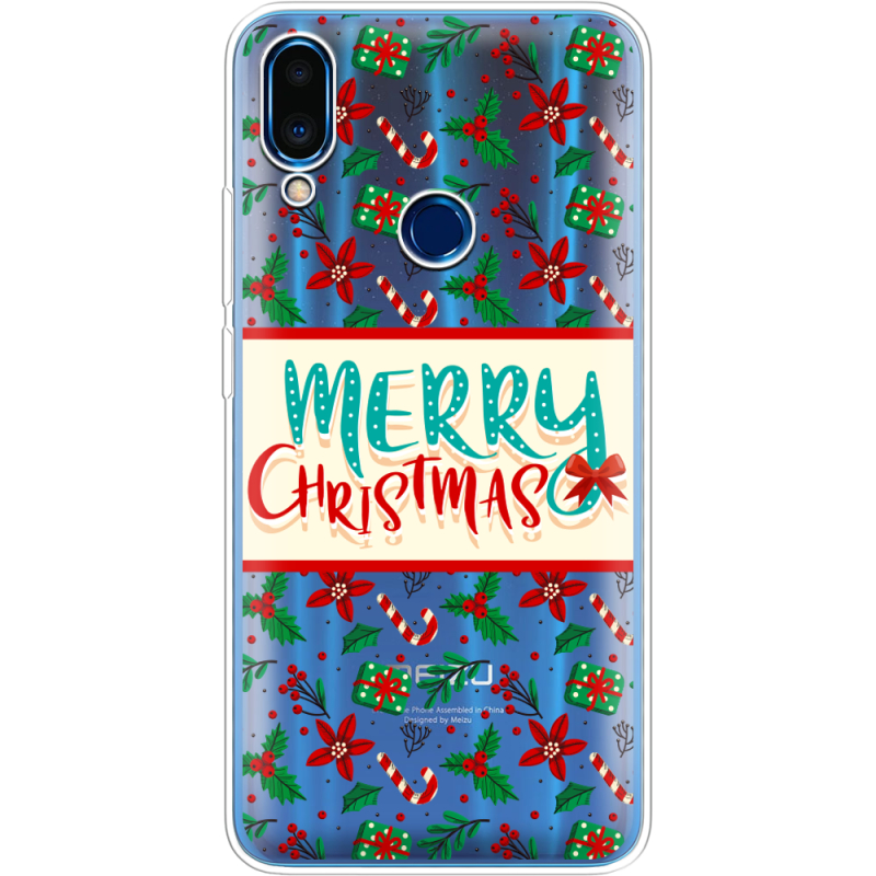 Прозрачный чехол Uprint Meizu Note 9 Vintage Christmas Pattern