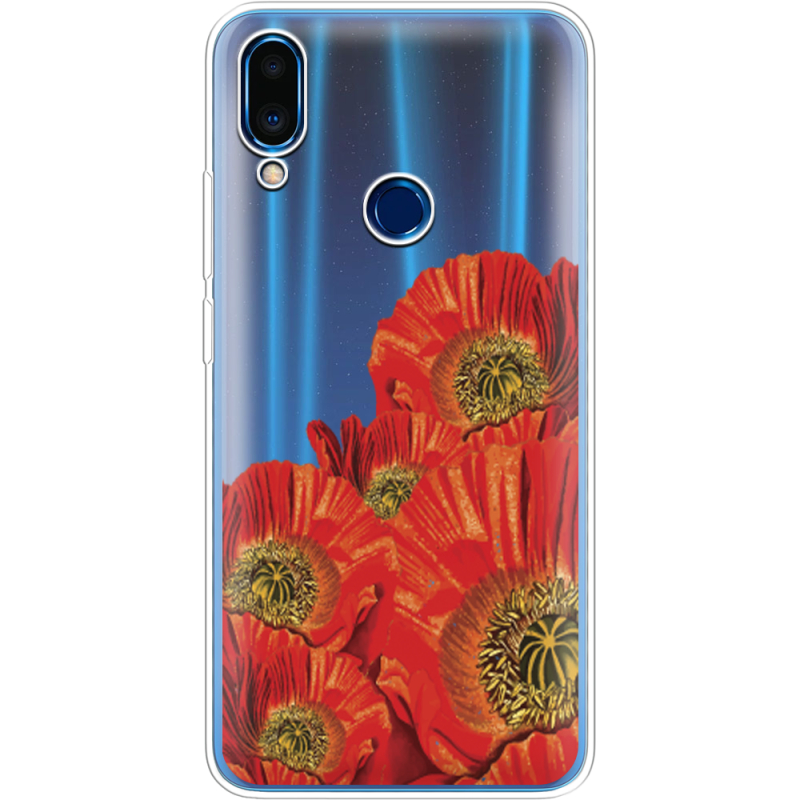 Прозрачный чехол Uprint Meizu Note 9 Red Poppies