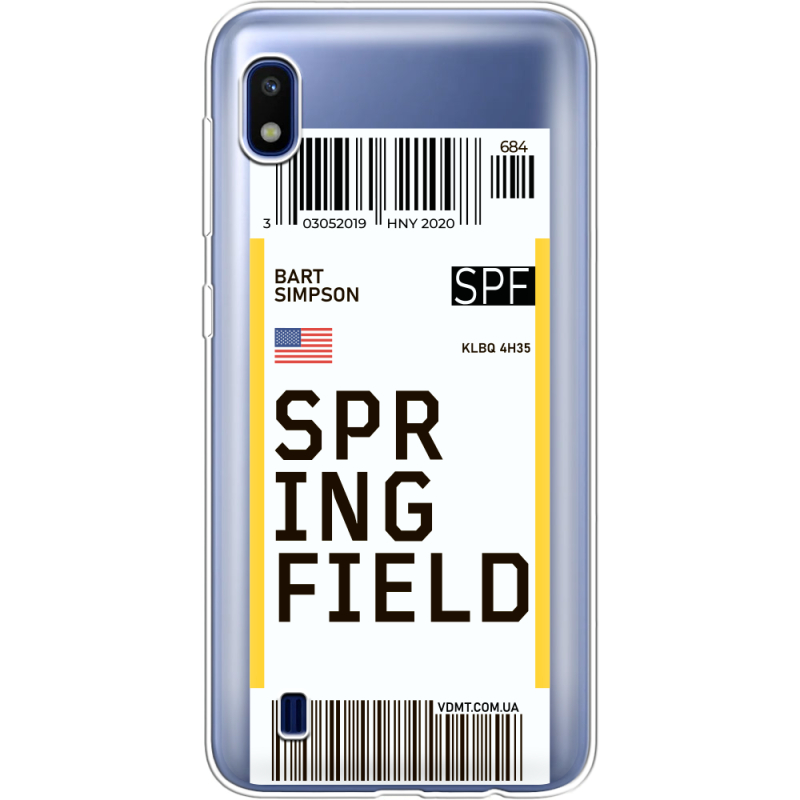 Прозрачный чехол Uprint Samsung A105 Galaxy A10 Ticket Springfield