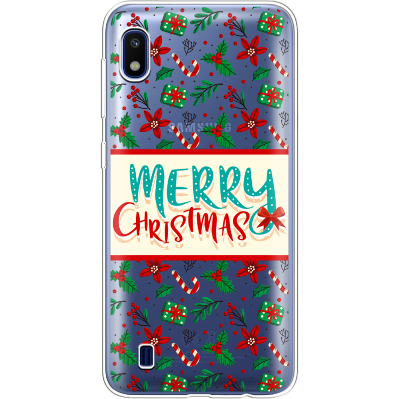 Прозрачный чехол Uprint Samsung A105 Galaxy A10 Vintage Christmas Pattern