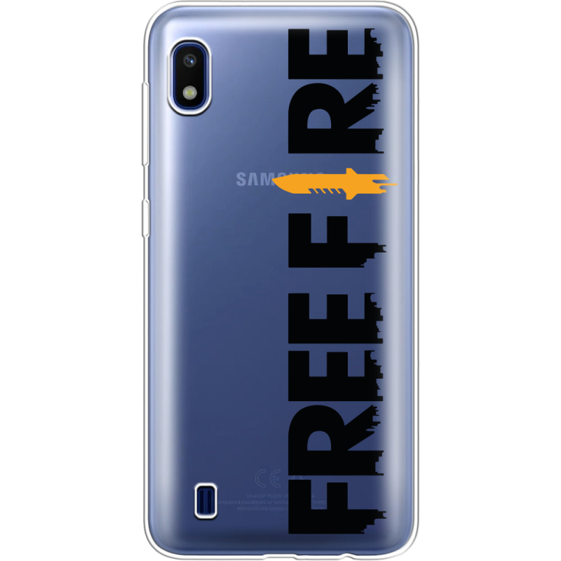 Прозрачный чехол Uprint Samsung A105 Galaxy A10 Free Fire Black Logo