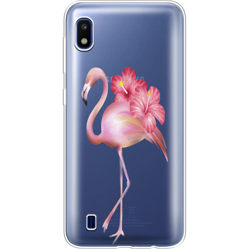 Прозрачный чехол Uprint Samsung A105 Galaxy A10 Floral Flamingo