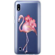 Прозрачный чехол Uprint Samsung A105 Galaxy A10 Floral Flamingo