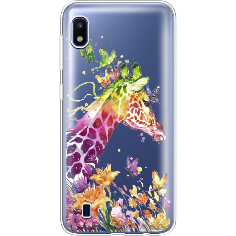 Прозрачный чехол Uprint Samsung A105 Galaxy A10 Colorful Giraffe