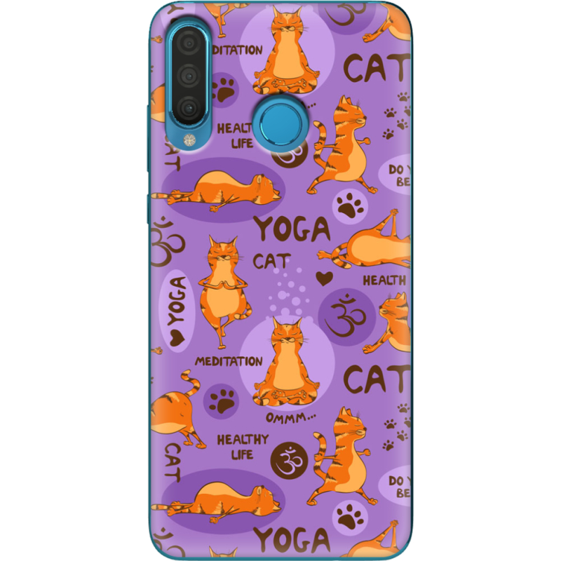 Чехол Uprint Huawei P30 Lite Yoga Cat